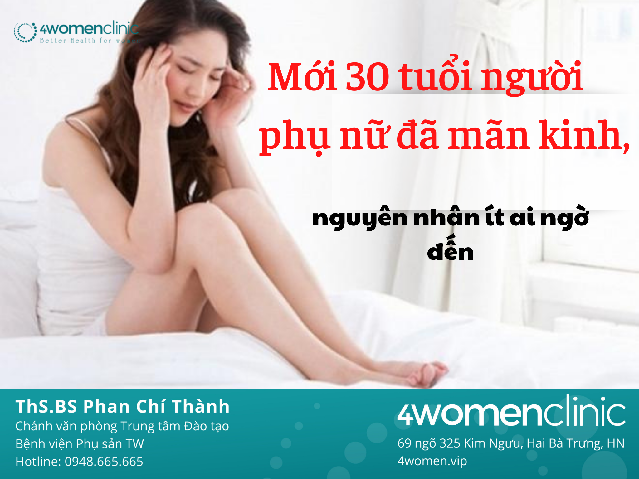 Mới 30 tuổi người phụ nữ đã mãn kinh, nguyên nhân ít ai ngờ đến