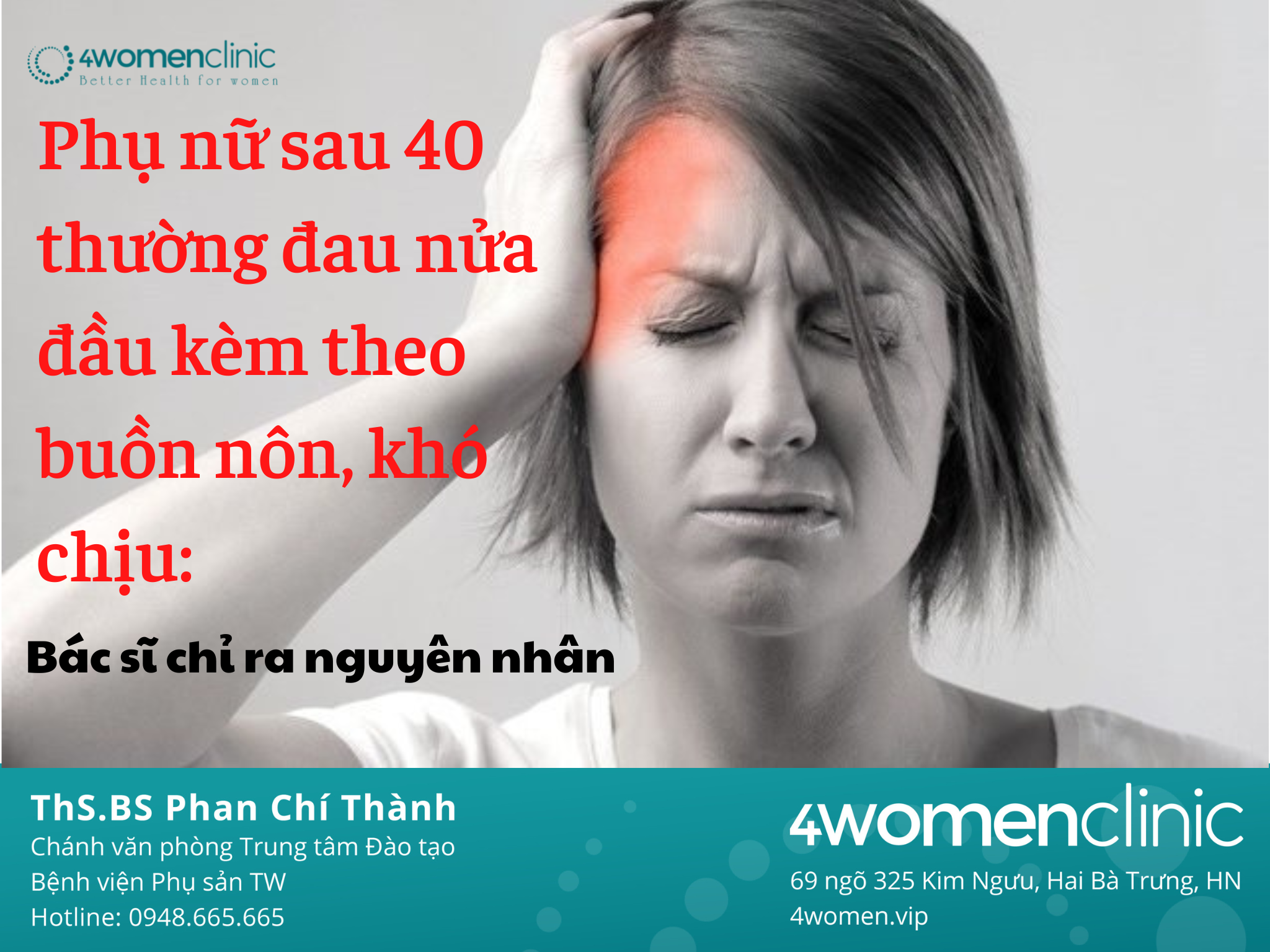 Phụ Nữ Sau 40 Thường đau Nửa đầu Kèm Theo Buồn Nôn, Khó Chịu