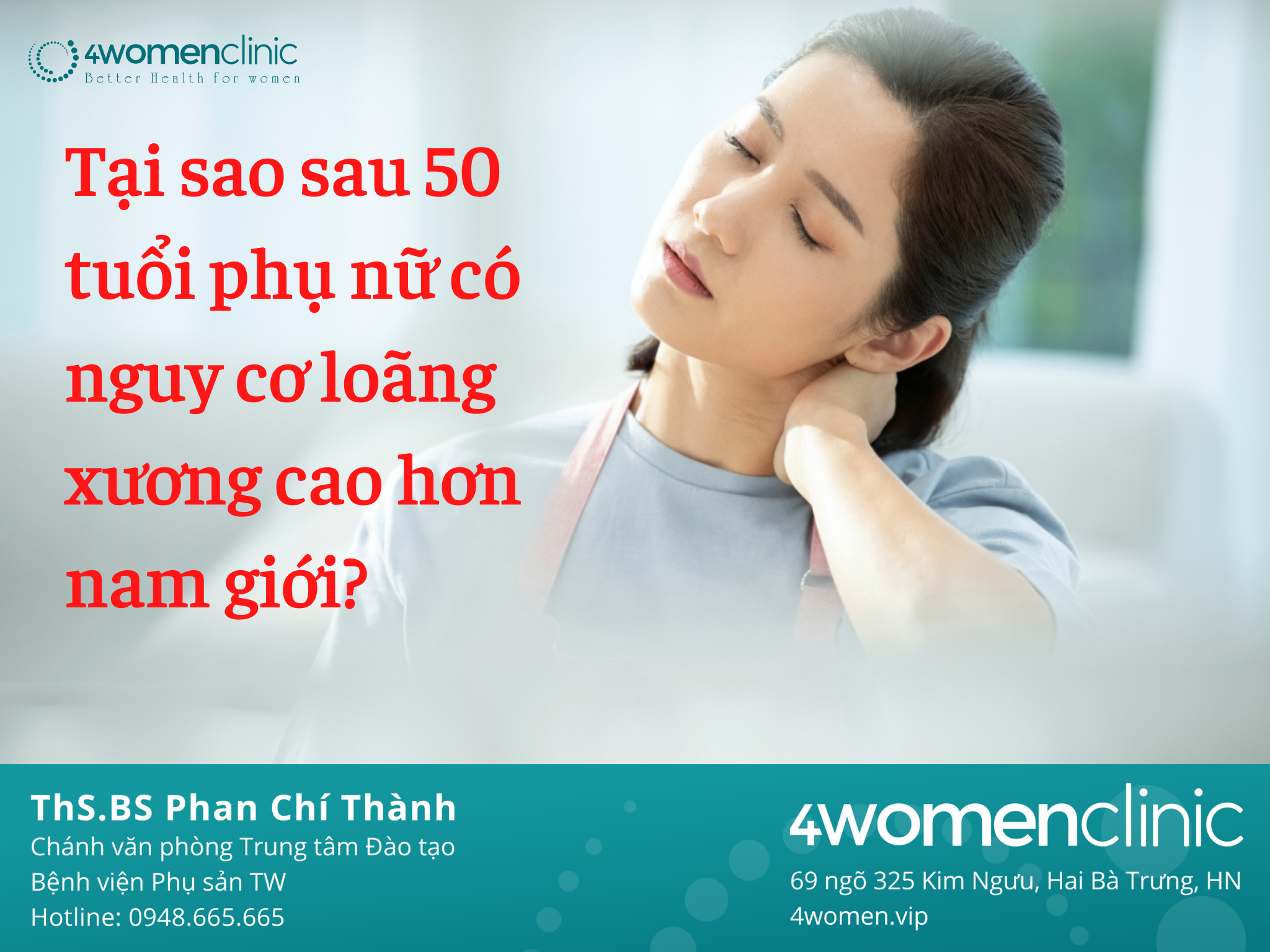 Tại Sao Sau 50 Tuổi Phụ Nữ Có Nguy Cơ Loãng Xương Cao Hơn Nam Giới