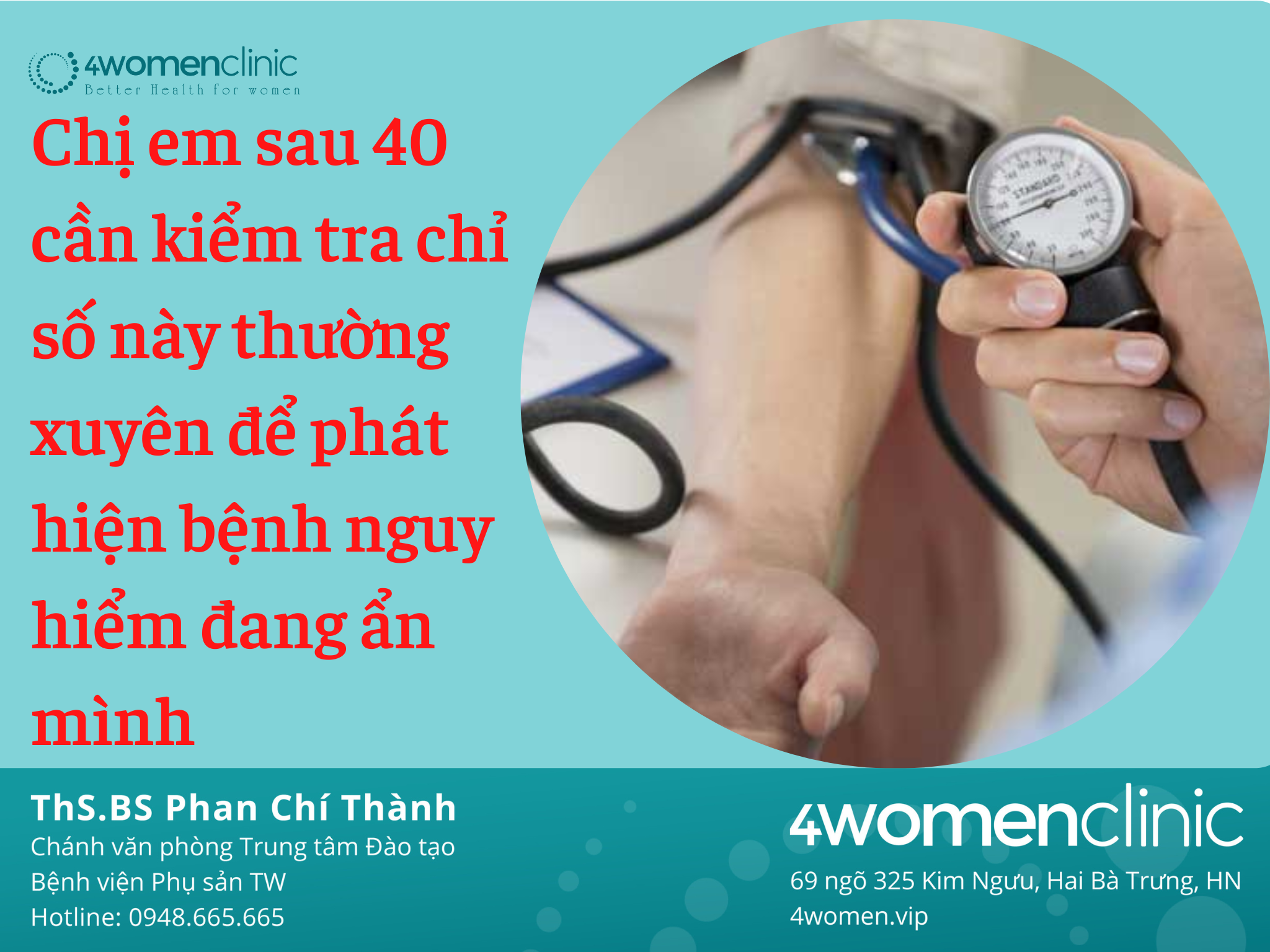 Chị Em Sau 40 Cần Kiểm Tra Chỉ Số Này Thường Xuyên để Phát Hiện Bệnh Nguy Hiểm đang ẩn Mình